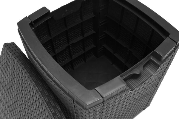 BICA Salotto da Giardino con 2 Poltrone e Tavolino con Cuscini in Rattan PE colore Antracite - Terrace