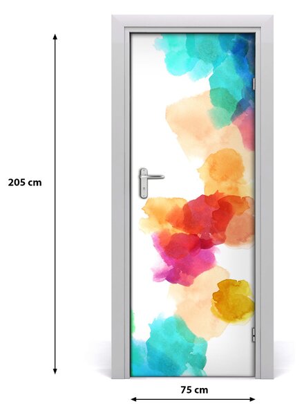Adesivo per porta Macchie colorate 75x205 cm