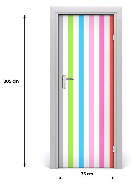Adesivo per porta Strisce colorate 75x205 cm