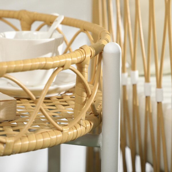 VivaGarden Salotto da Giardino con 2 Poltrone e Tavolino con Cuscini in Rattan PE colore Giallo