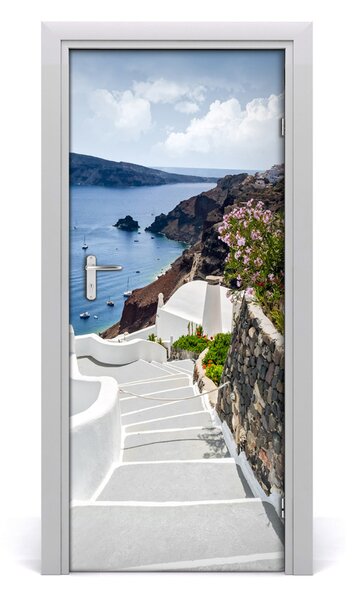 Poster adesivo per porta Santorini Grecia 75x205 cm