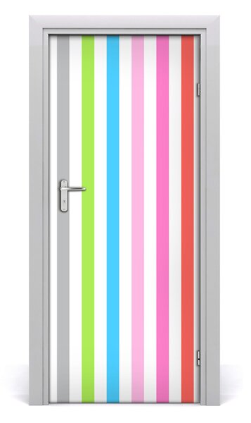 Adesivo per porta Strisce colorate 75x205 cm