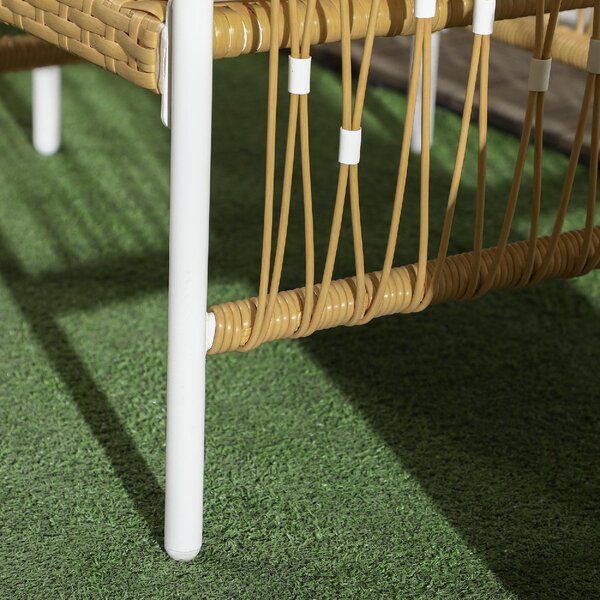 VivaGarden Salotto da Giardino con 2 Poltrone e Tavolino con Cuscini in Rattan PE colore Giallo