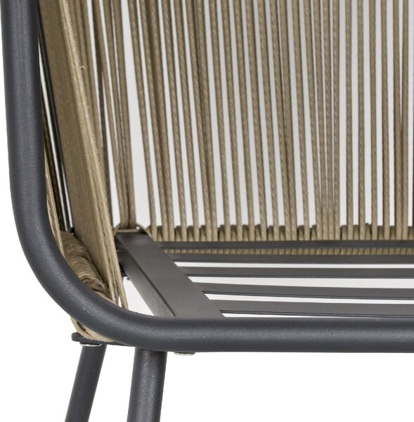 VivaGarden Salotto da Giardino con 2 Poltrone e Tavolino con Cuscini in Rattan PE colore Grigio