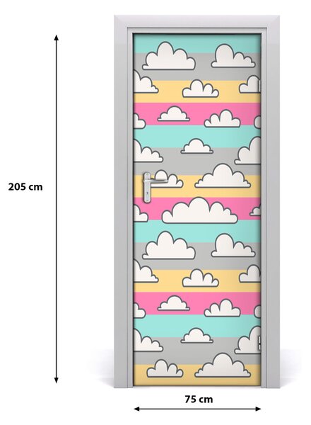 Adesivo per porta Nuvole colorate 75x205 cm