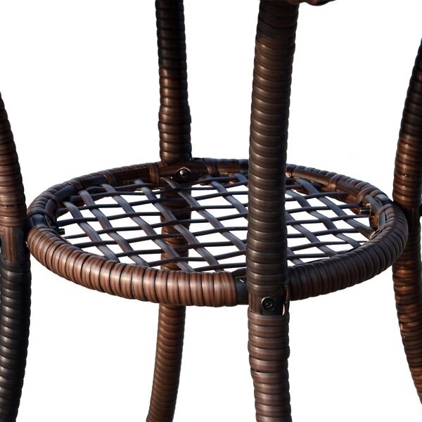 VivaGarden Salotto da Giardino con 2 Poltrone e Tavolino con Cuscini in Rattan PE colore Marrone