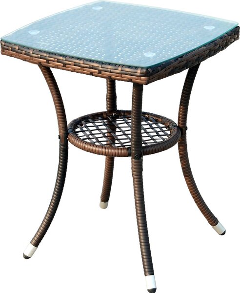 VivaGarden Salotto da Giardino con 2 Poltrone e Tavolino con Cuscini in Rattan PE colore Marrone