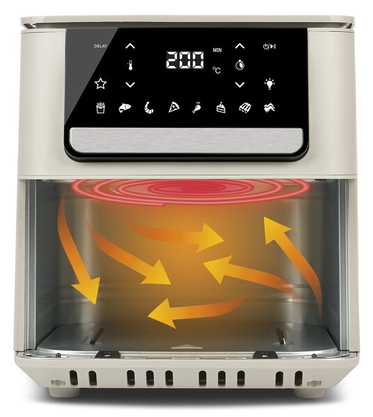 Girmi Friggitrice ad Aria 6,5 Litri Potenza 1700W con Timer e Termostato Regolabile colore Beige Ecofrit Crisp - FG8401