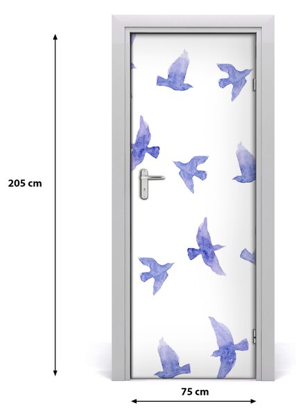 Adesivo per porta Rondini blu 75x205 cm