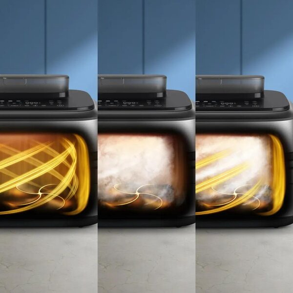 Philips Friggitrice ad Aria Capacit 9.5 Litri Potenza 2750 Watt con Maxi Cestello e Vapore colore Argento/Nero - NA565/02 Serie 5000