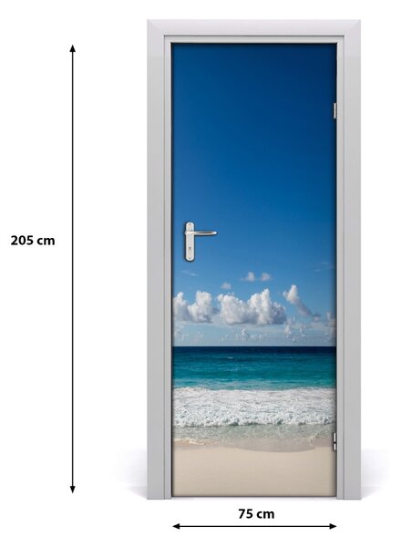 Adesivo per porta Spiaggia tropicale 75x205 cm