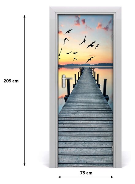 Adesivo per porta interna Molo di legno 75x205 cm