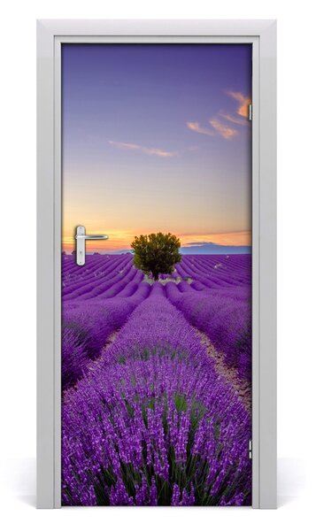 Adesivo per porta Campo di lavanda 75x205 cm