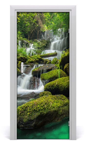 Adesivo per porta interna Cascata nella giungla 75x205 cm