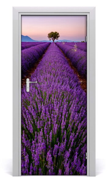 Adesivo per porta Campo di lavanda 75x205 cm