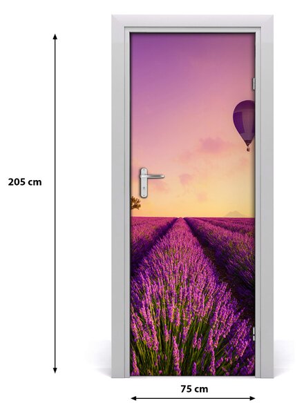 Adesivo per porta Campo di lavanda 75x205 cm