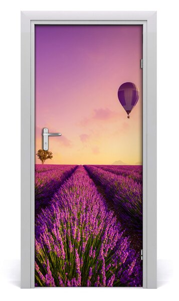 Adesivo per porta Campo di lavanda 75x205 cm