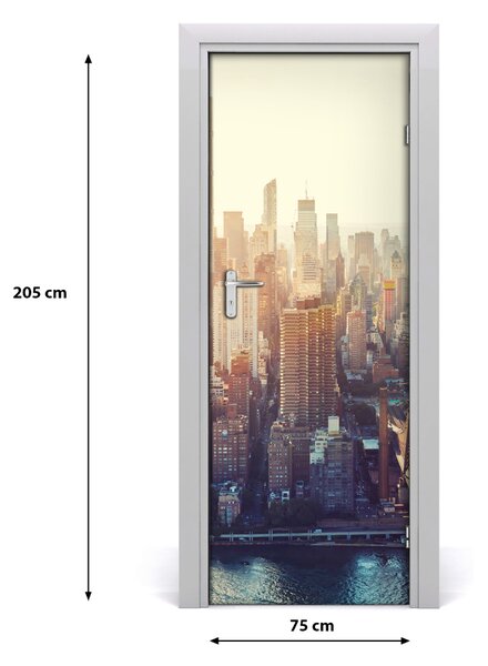 Adesivo per porta interna Lotto di uccelli di New York 75x205 cm