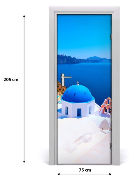 Adesivo per porta Santorini Grecia 75x205 cm