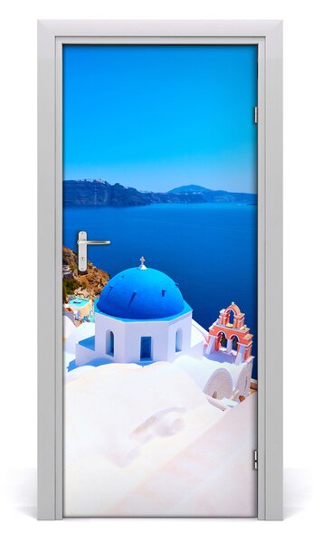 Adesivo per porta Santorini Grecia 75x205 cm