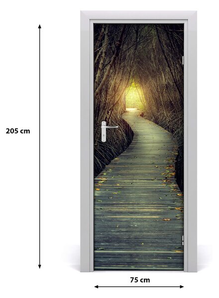 Adesivo per porta interna Sentiero nella foresta 75x205 cm