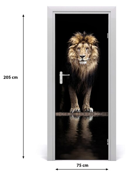 Adesivo per porta Ritratto di un leone 75x205 cm