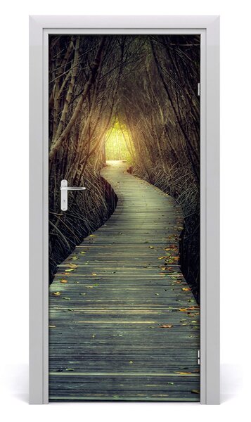 Adesivo per porta interna Sentiero nella foresta 75x205 cm