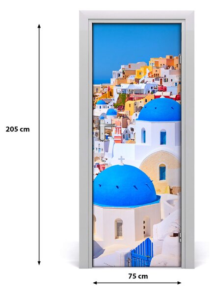 Rivestimento Per Porta La citt? di Santorini 75x205 cm