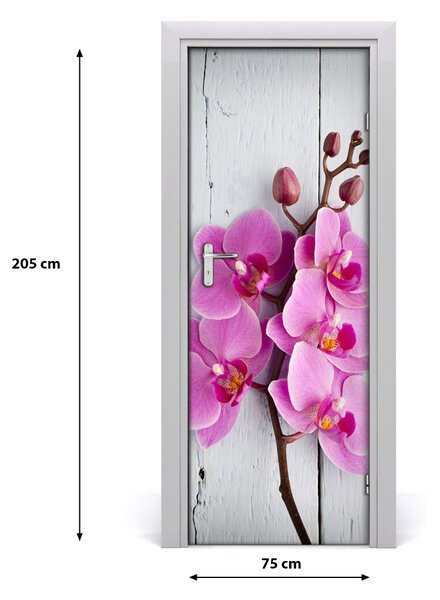 Adesivo per porta Orchidea rosa 75x205 cm