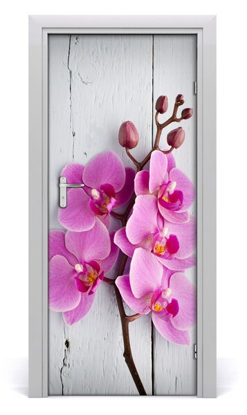 Adesivo per porta Orchidea rosa 75x205 cm