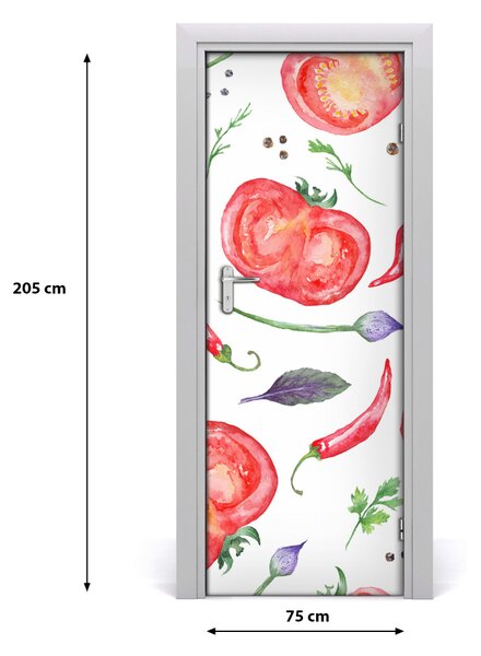 Adesivo per porta interna La verdura 75x205 cm