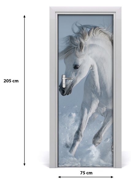 Adesivo per porta Cavallo bianco 75x205 cm