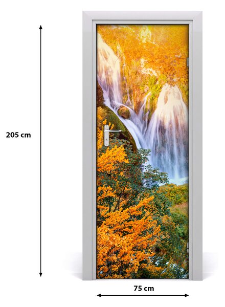 Adesivo per porta Cascata in autunno 75x205 cm