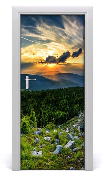 Adesivo per porta interna Panorama delle montagne 75x205 cm