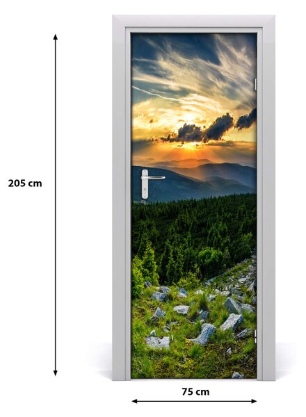 Adesivo per porta interna Panorama delle montagne 75x205 cm