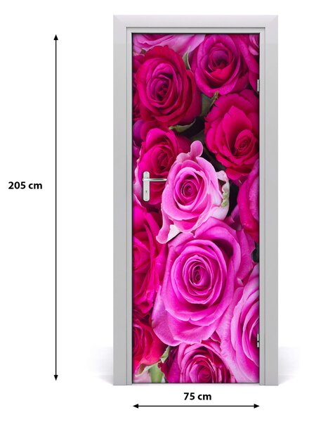 Adesivo per porta interna Rose rosa 75x205 cm