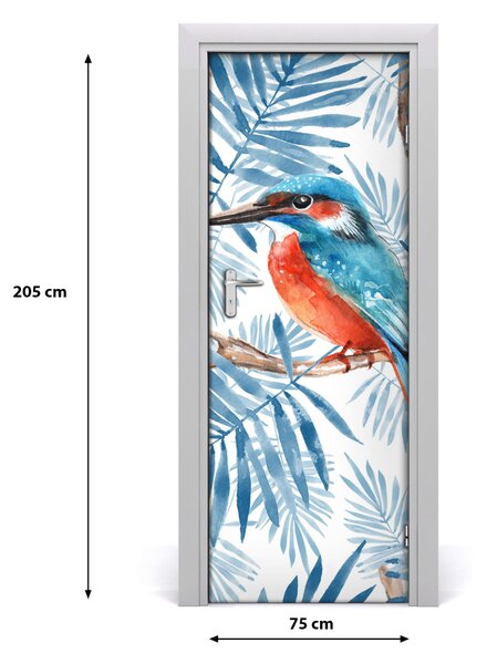 Sticker porta Uccelli e foglie 75x205 cm
