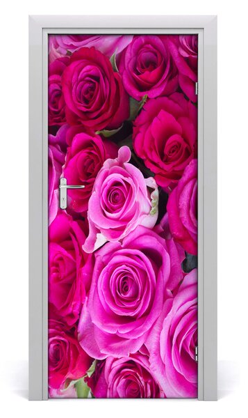 Adesivo per porta interna Rose rosa 75x205 cm