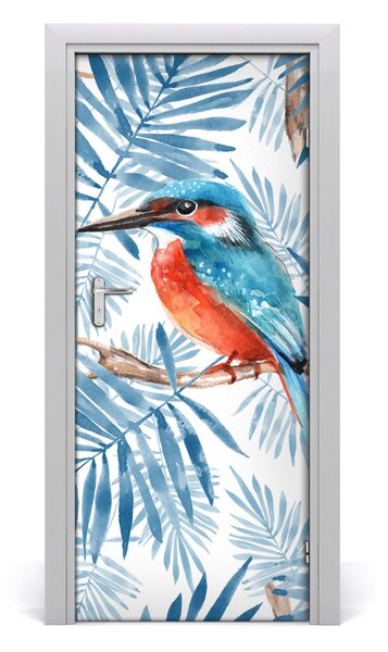 Sticker porta Uccelli e foglie 75x205 cm