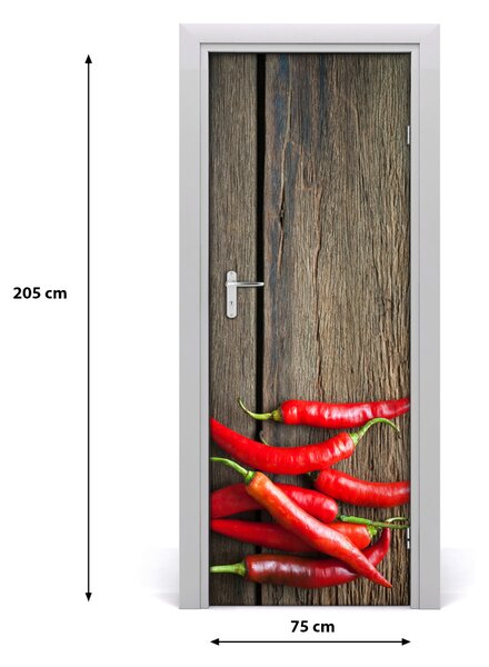 Rivestimento Per Porta Peperoncini piccanti 75x205 cm
