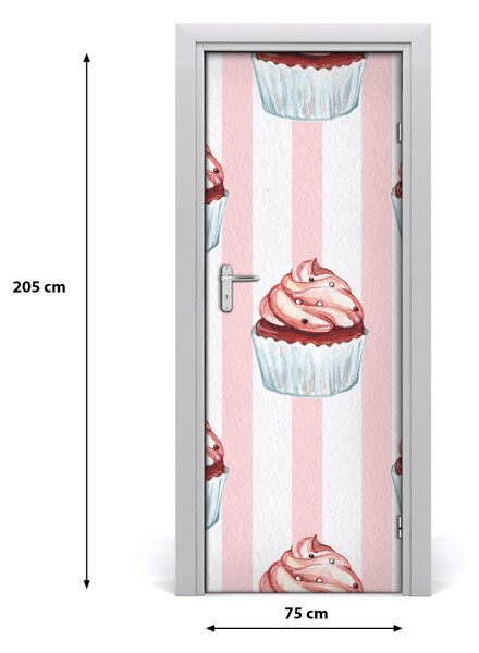 Adesivo per porta interna Cupcakes 75x205 cm
