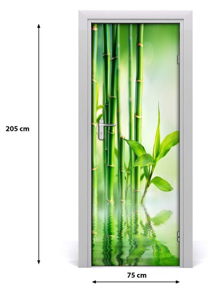 Poster adesivo per porta Bamboo in acqua 75x205 cm