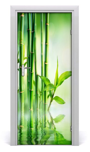 Poster adesivo per porta Bamboo in acqua 75x205 cm