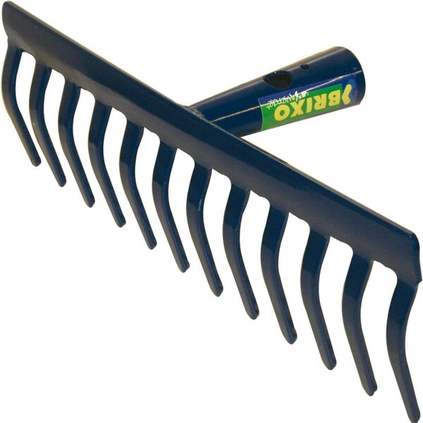 Brixo Rastrello senza Manico 14 Denti in Acciaio Stampato e Verniciato Larghezza 38 cm - 329205