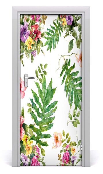 Rivestimento Per Porta Fiori tropicali 75x205 cm