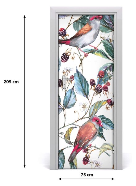 Adesivo per porta Uccelli e more 75x205 cm