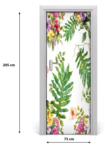 Rivestimento Per Porta Fiori tropicali 75x205 cm