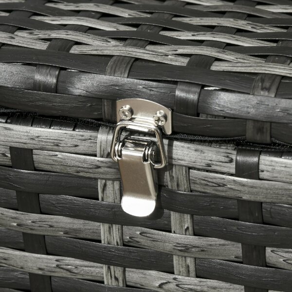 VivaGarden Salotto da Giardino con 2 Tavolini Contenitore 2 Divani e 2 Poltrone in Rattan e Acciaio colore Grigio