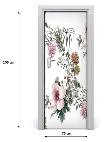 Rivestimento Per Porta Fiori tropicali 75x205 cm
