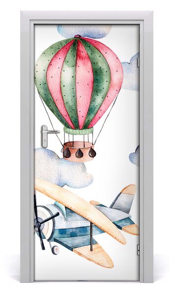 Adesivo per porta Palloncini e aerei 75x205 cm